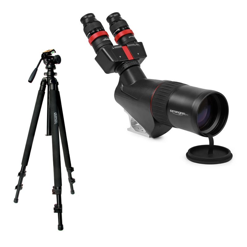 Omegon 40x80 Bino udsigtskikkert med fotostativ