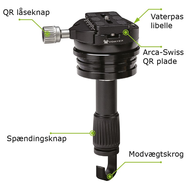 Vortex Radian Kulfiber fotostativ m/nivelleringshoved (20 kg.)
